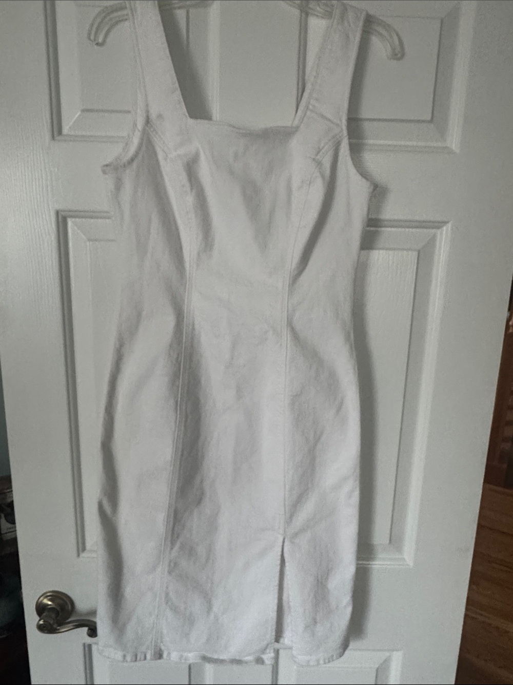 J. Crew White Square-Neck Midi Dress